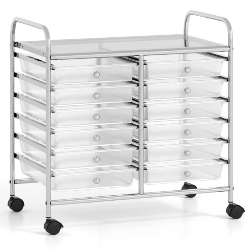 Hivvago 12 Drawers Rolling Storage Cart for Home and Office