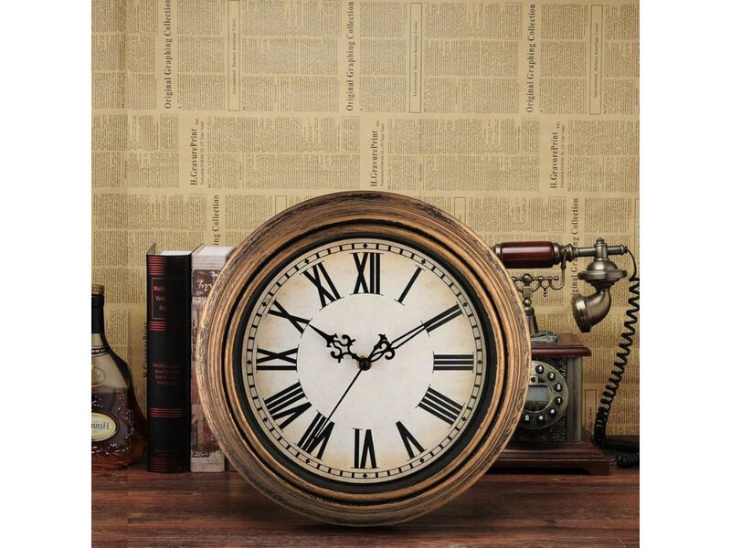 Small Retro Wall Clock 10 Inch Silent Non Ticking Roman Numerals Vintage image number 2