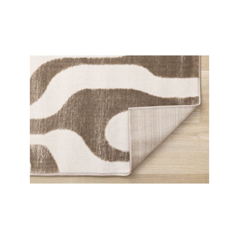 Novelle Home Logan Brown Cream Soft Abstract Modern Area Rug, 5'3 X 7'7 image number 4