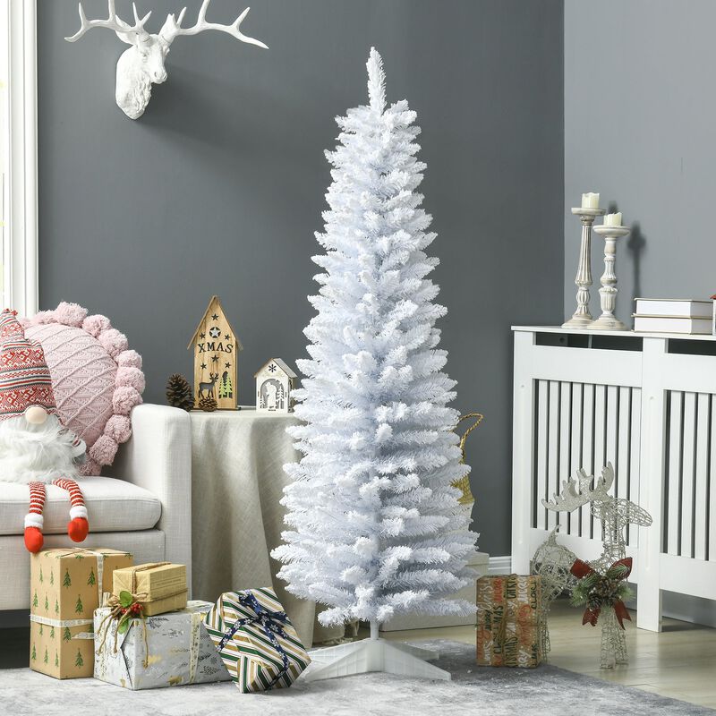 5 ft Snow Flocked Artificial Pencil Christmas Tree