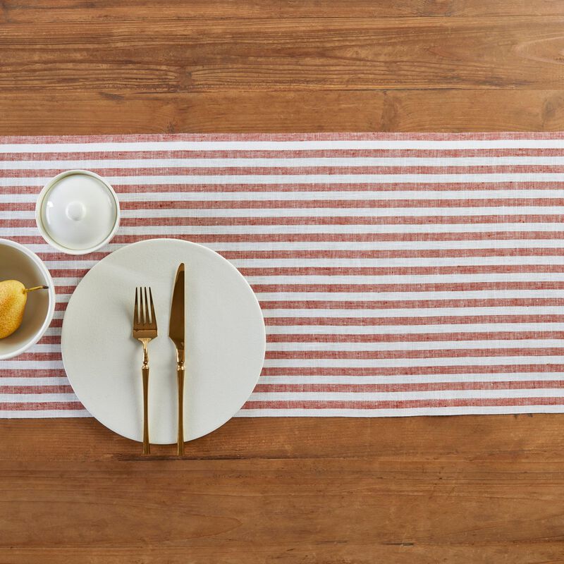 Solino Home 100% Pure Linen Table Runner - Amalfi Stripe