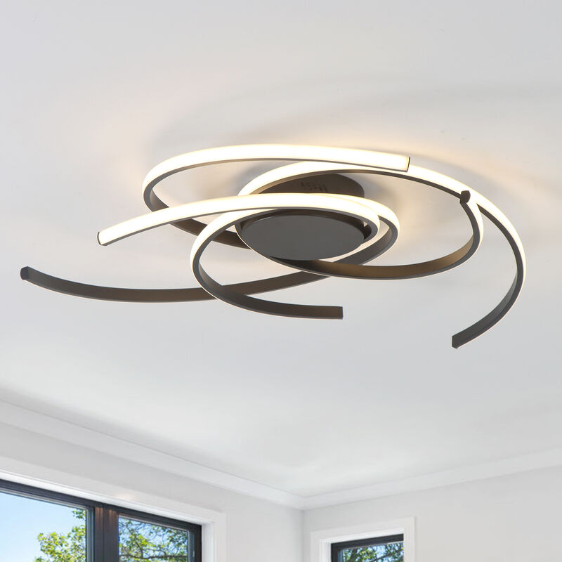 Modern LED Semi Flush Mount with Remote Control image number 5