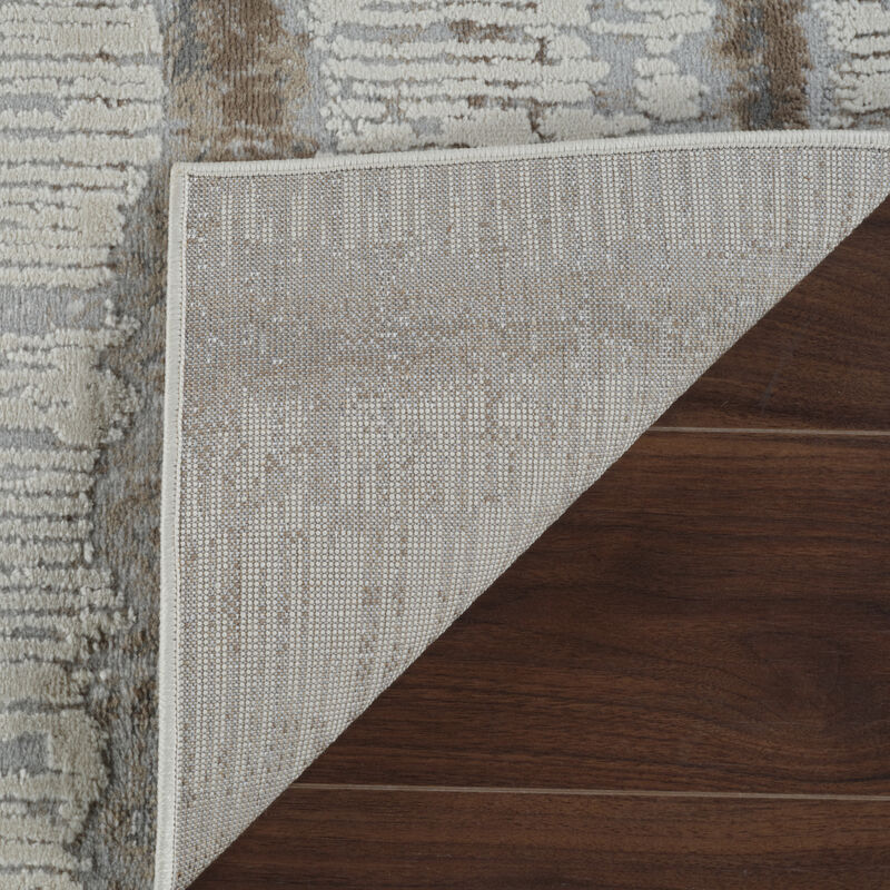 Rug Branch Elva Contemporary Striped Beige Brown Indoor Area Rug