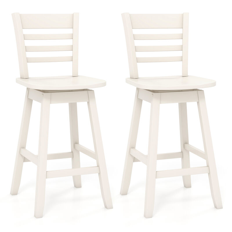 Set of 2 Counter Height Barstools with Footrest Perfect for Kitchen Island or Bar Use