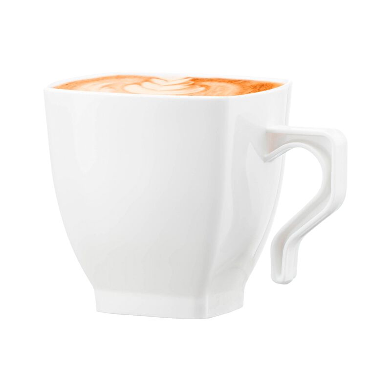8 oz. White Square Plastic Coffee Mugs (192 Mugs) image number 2