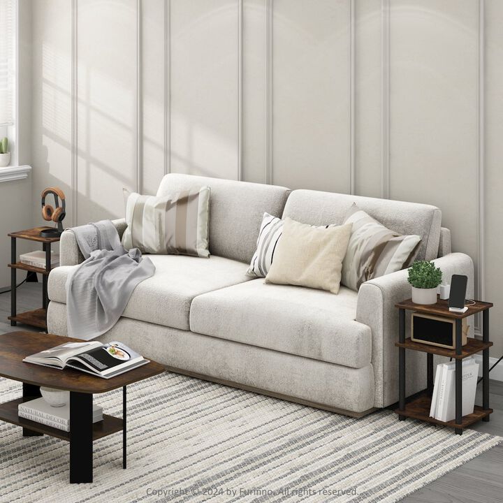 Just 3-Tier Turn-N-Tube USB and Type-C Charging Port End Table, Set of 2