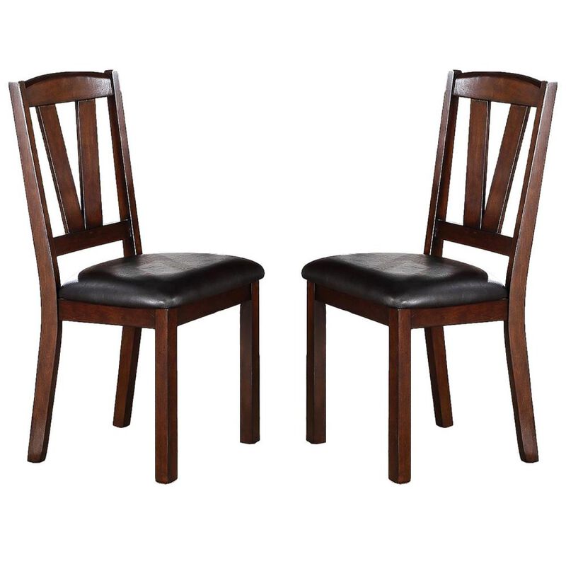 Streamdale Walnut Wood Framed Back Dining Chairs w/ Cushions (Set of 2) image number 3