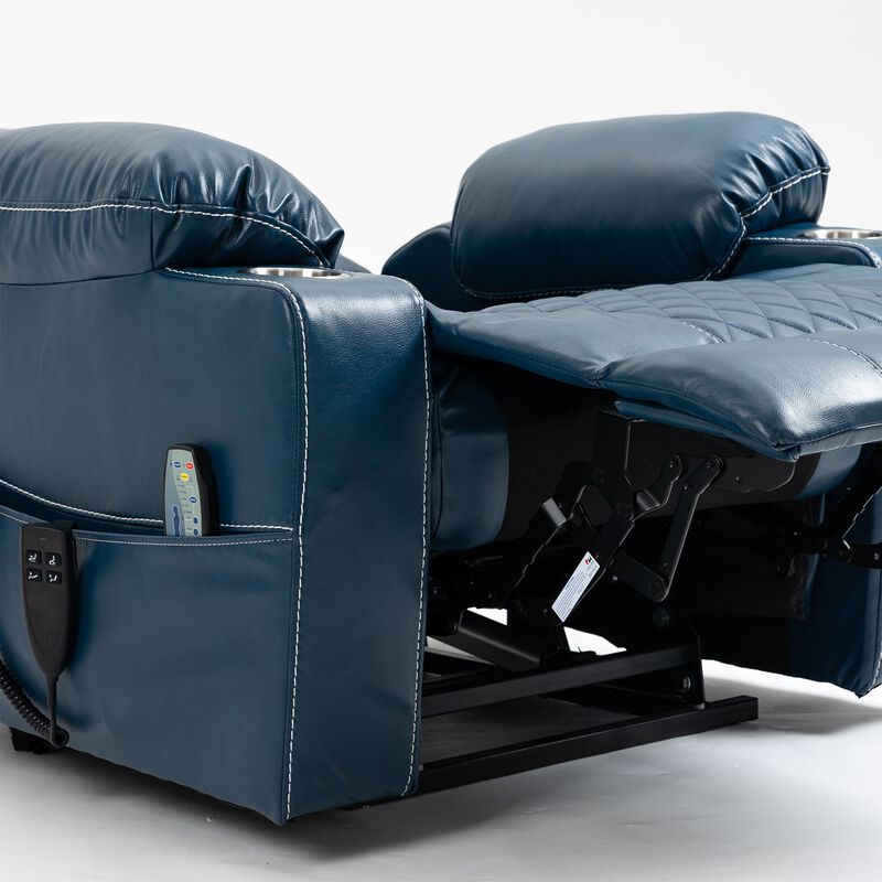 Leather Recliner Chair with 2 Cup Holder, Lounge Chair Power Lift Chair Relax Sofa Chair image number 6