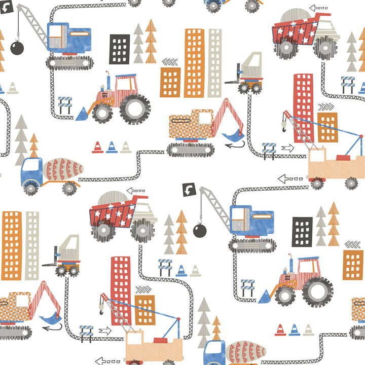 Tiny Tots 2 Construction Multi-coloured Wallpaper G78361
