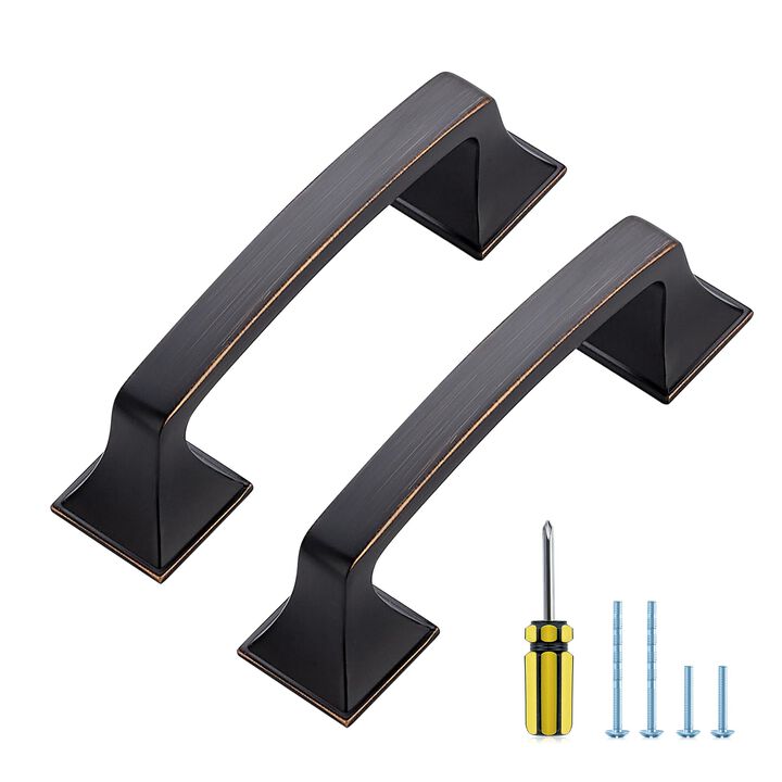 5 Pack Kitchen Cabinet Handles 3 Inch Hole Center Oil Rubbed Bronze Cabinet Pulls Solid Drawer Pulls for Kitchen Cabinet Door Ha