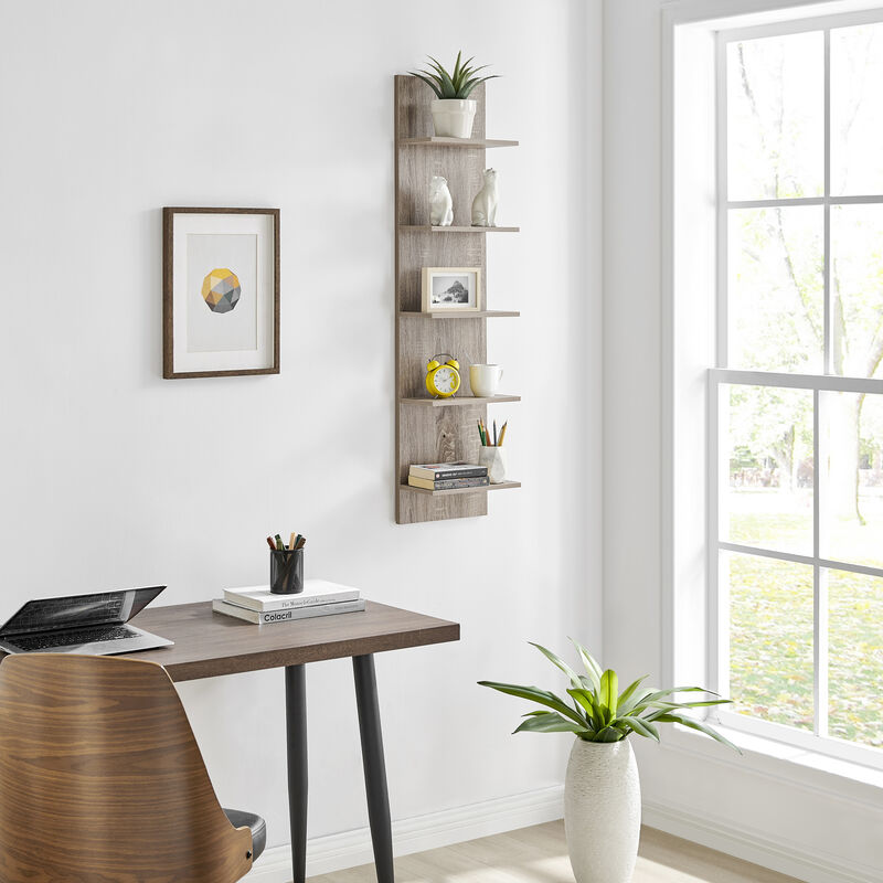 Five-Tier Wide Column Wall Shelf