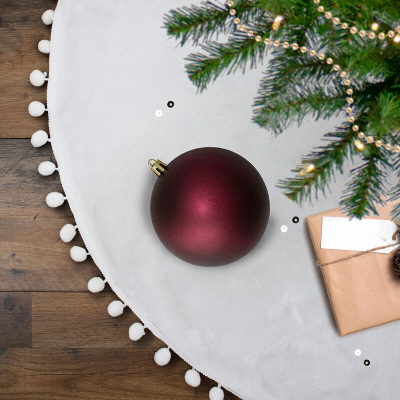 Matte Burgundy Shatterproof Christmas Ball Ornament 4" (100mm) image number 1