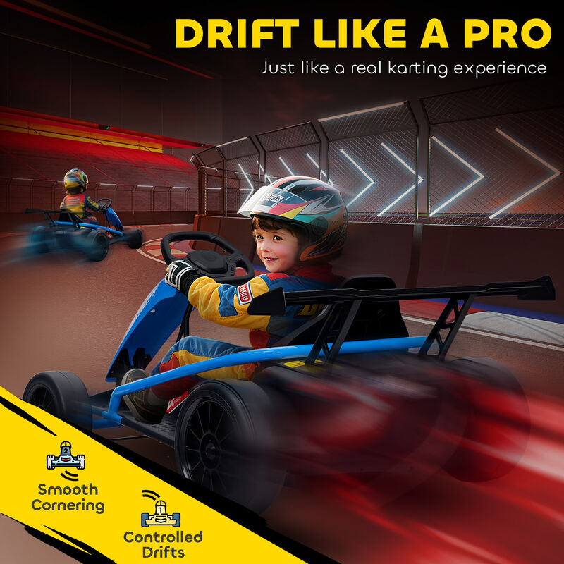 BreeBe 24V 7AH Kids Electric Go Kart, 8.1 MPH Battery Powered Drift Kart with Dual Motors, Soft Start image number 3