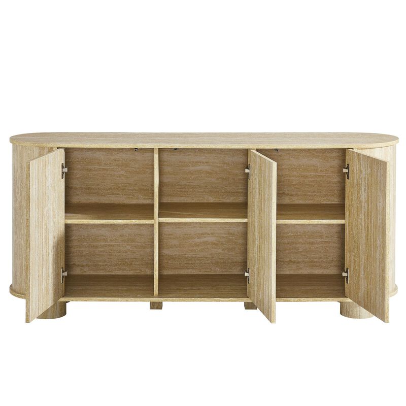 Overture 63" Oval Sideboard in Travertine image number 8