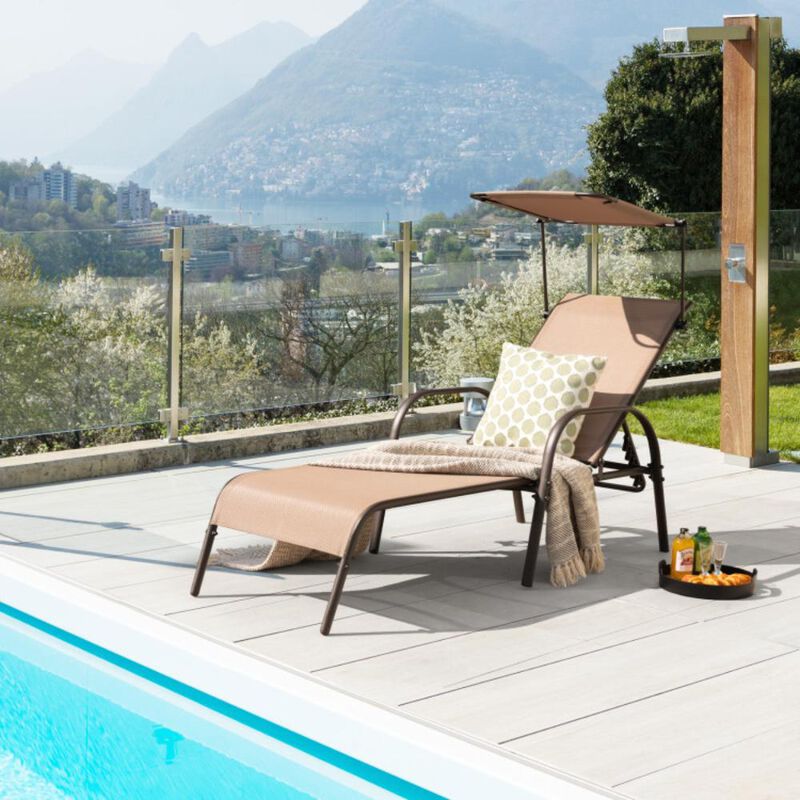 Hivvago Patio Heavy-Duty 5-Level Adjustable Chaise Lounge Chair