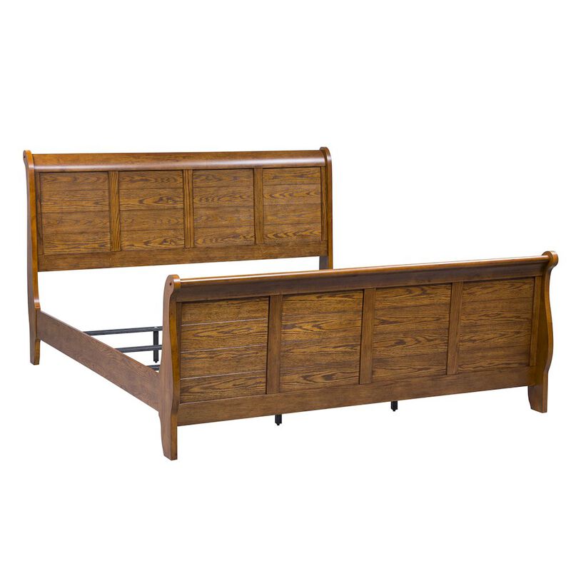 Liberty Furniture Grandpas Cabin King California Sleigh Bed in Rubberwood Solids & Oak Veneers image number 4
