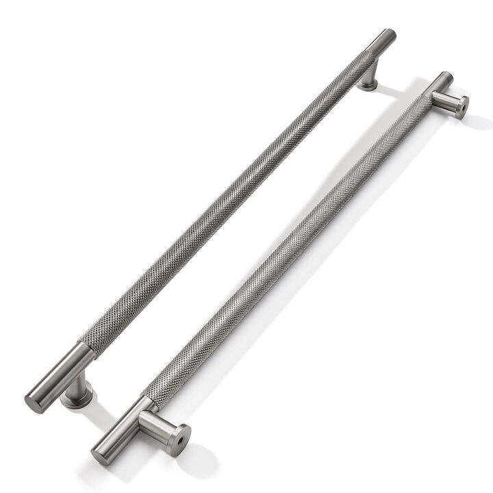 khtumeware 1 Pack 12 Inch(305mm) Soild Knurled Appliance Pulls Brushed Satin Nickel Cabinet Pulls Drawer Pulls Kitchen Hardware