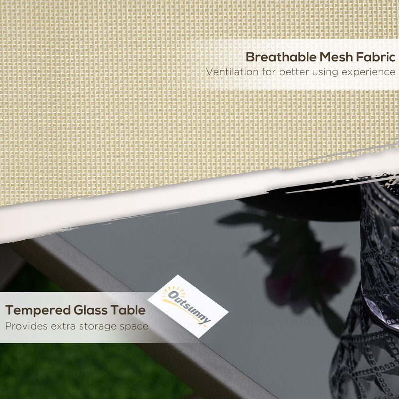 Hivvago 3-Piece Patio Gliders with Glass Top Table image number 4