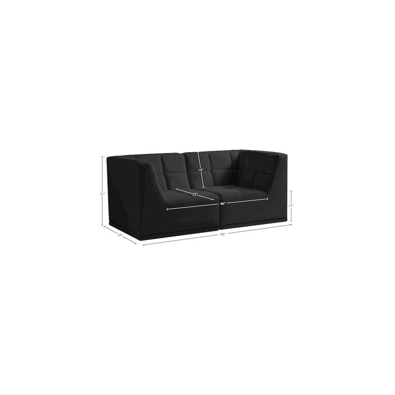 Meridian Furniture Relax Black Velvet Modular Sofa
