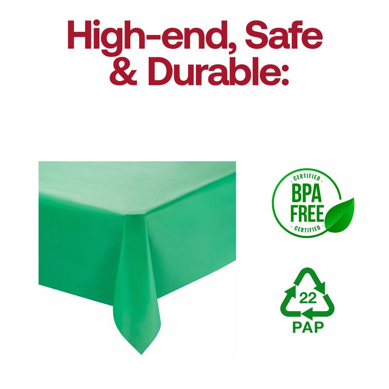 Hunter Green Rectangular Plastic Tablecloths (96 Tablecloths) image number 4