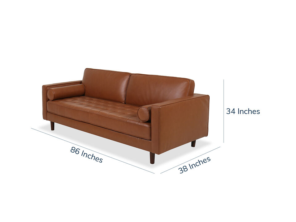 Boulevard Baja Leather Sofa in Brown