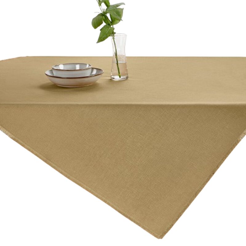 Solino Home Fringe 100% Linen Table Throw &ndash; Handcrafted, Machine Washable, Perfect for Holiday and Everyday Dining