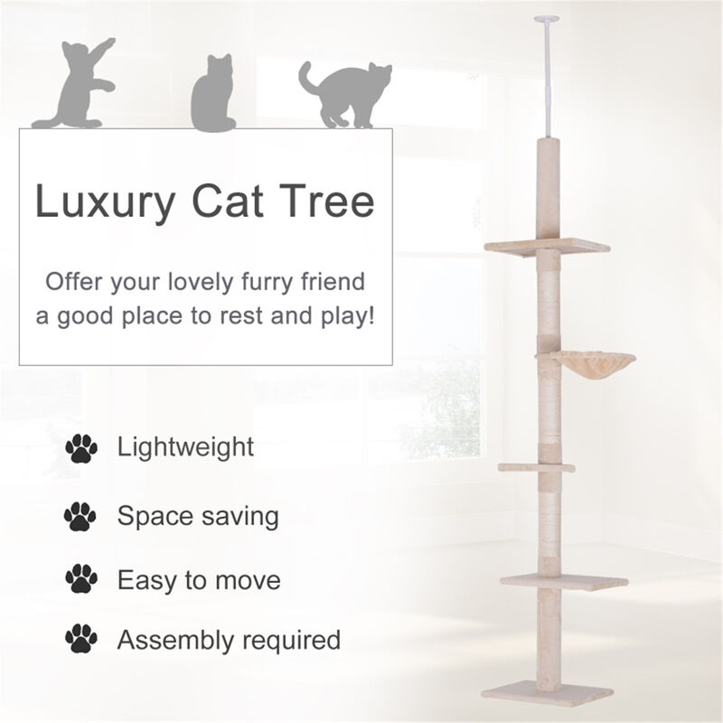 Cat House & Climbing Tower Multi-Level Cat Tree with Perches, Condos & Scratching Posts