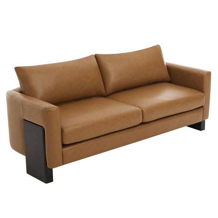 Merax Elegant PU loveseat with Architectural Integrated Armrests