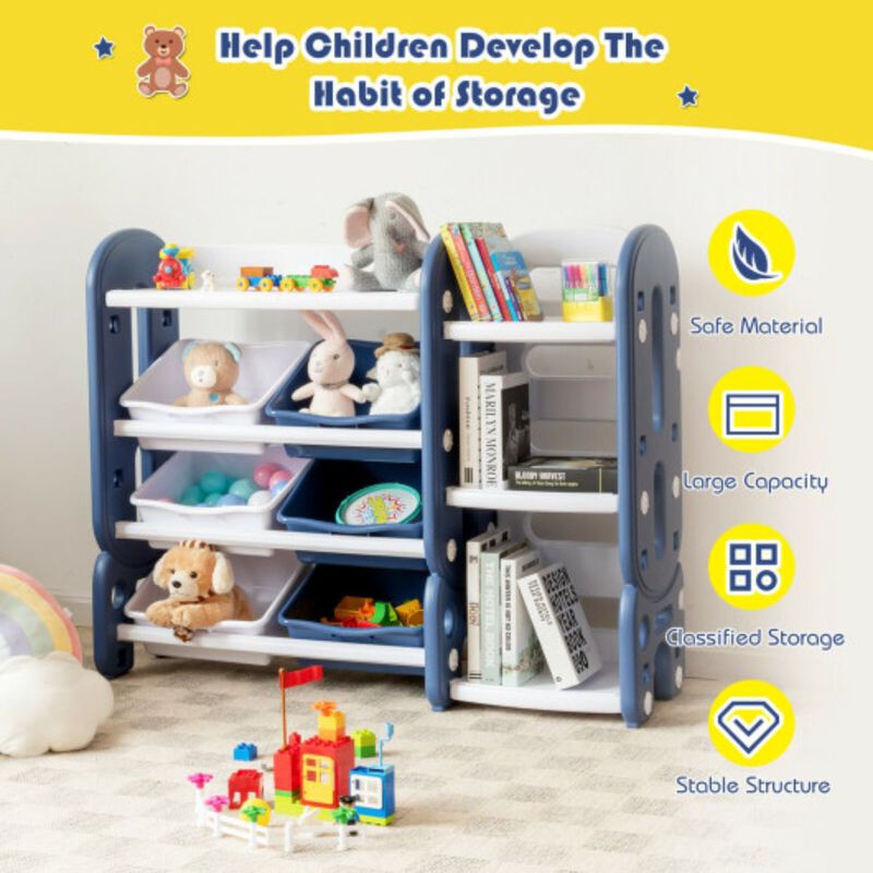 Kids Toy Storage Organizer with Bins and Multi-Layer Shelf for Bedroom Playroom