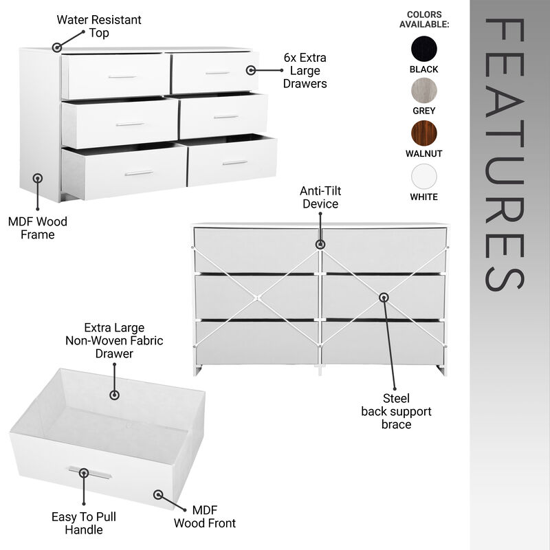 Stofto Large Fabric Drawers Dresser image number 4