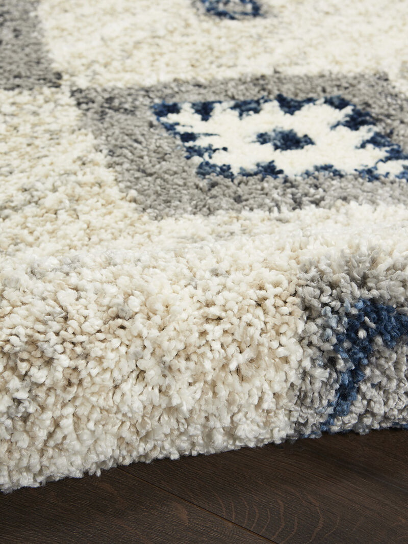 Oslo Shag OSL03 Ivory/Blue 5'3" x 7'9" Rug