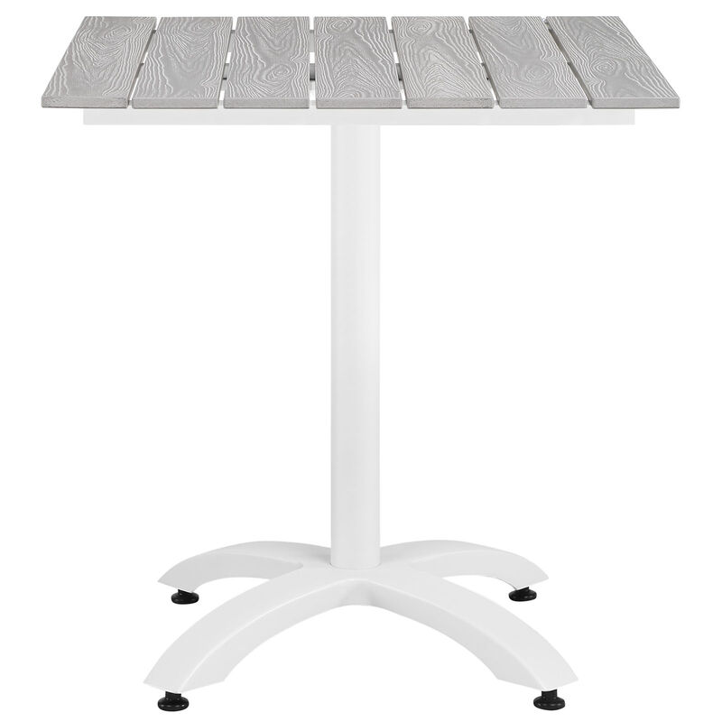 Modway - Maine 28" Outdoor Patio Dining Table White Light Gray image number 1