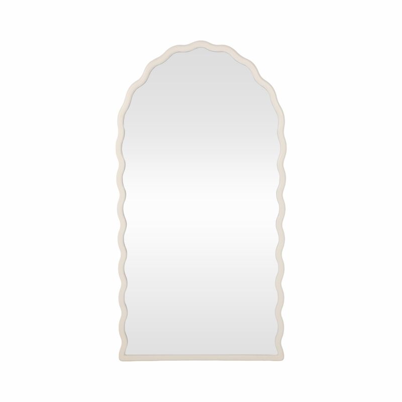 31x59" Wavy Leaner Mirror, White image number 0
