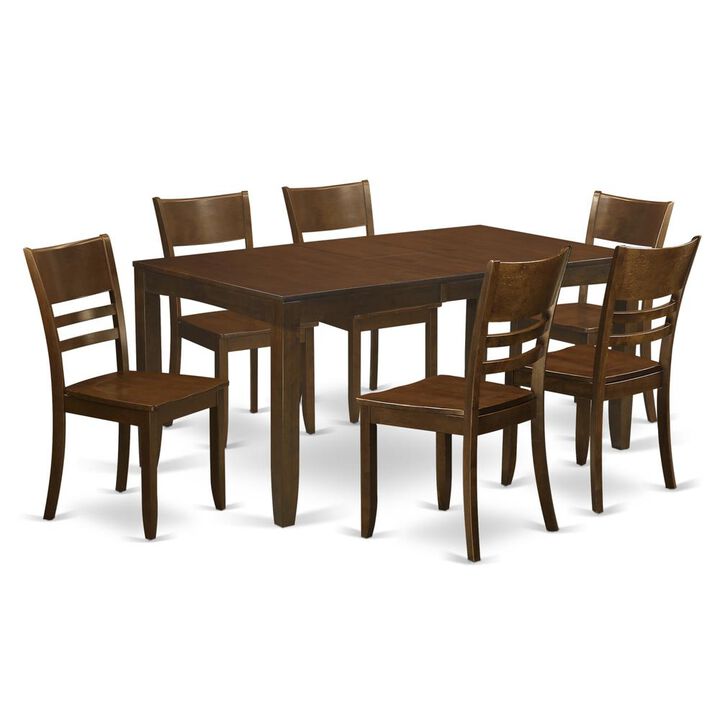 7 Pc Dining room set-Kitchen Tables with Leaf and 6 Kitchen Dining Chairs