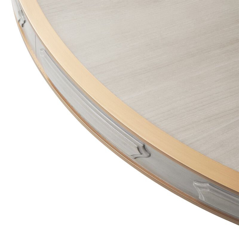 Michael Amini St. Charles Double Pedestal Dining Table -  Dove Gray