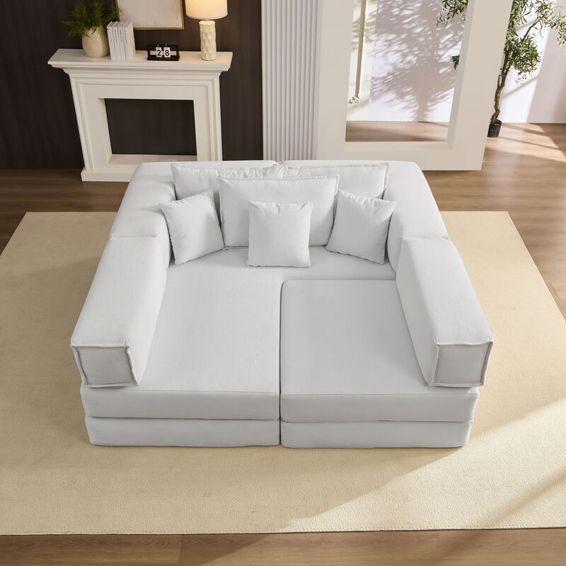 Merax Oversized Upholstered Sectional Sofa Couch Set