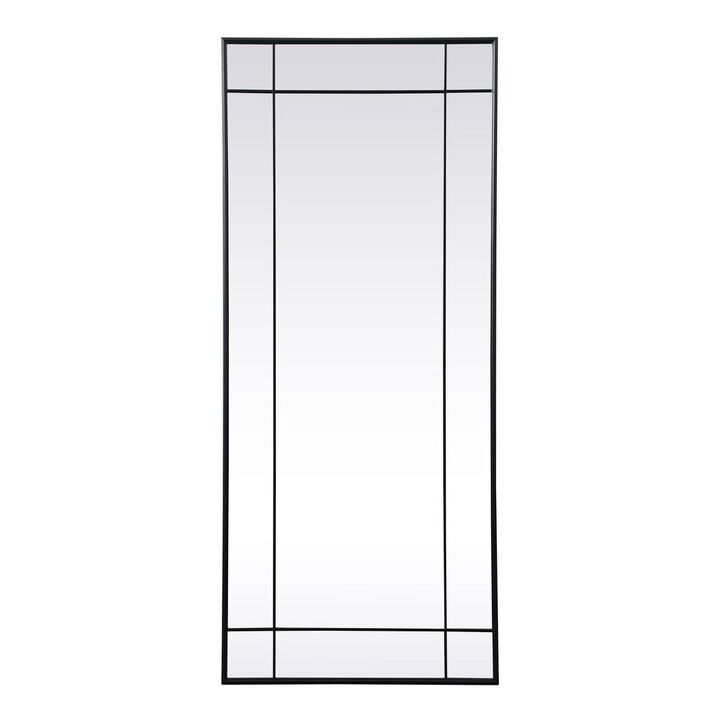 Elegant Decor French Panel Full Length Mirror 30x70 Inch In Black