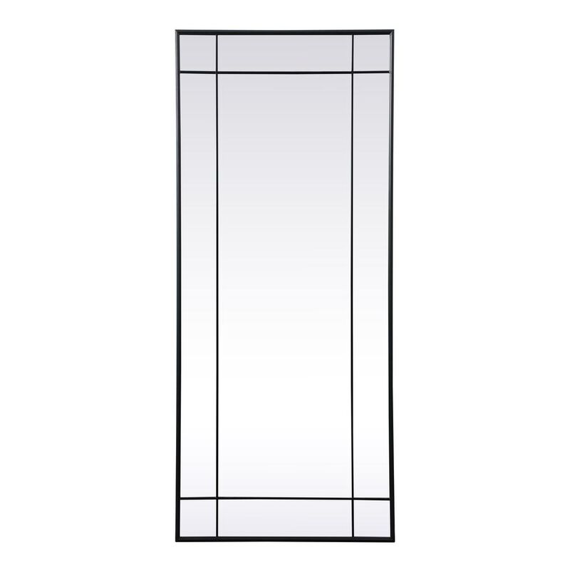 Elegant Decor French Panel Full Length Mirror 30x70 Inch In Black
