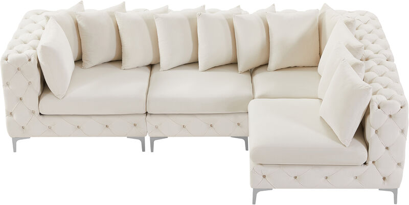 Meridian Furniture Tremblay Cream Velvet Modular Sectional image number 7