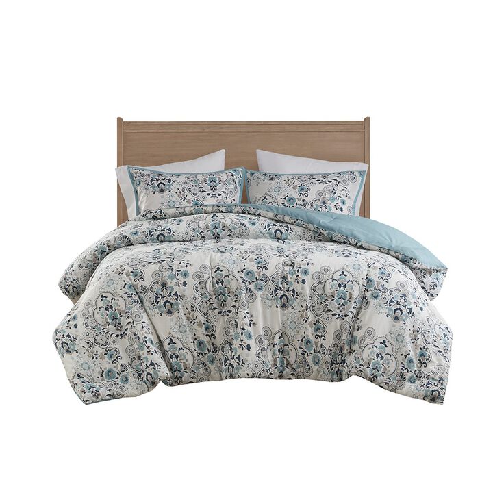 Gracie Mills Candice 3 Piece Floral Printed Cotton Comforter Set