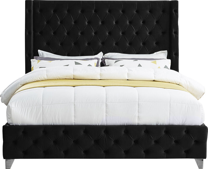 Meridian Furniture Savan Black Velvet King Bed image number 5