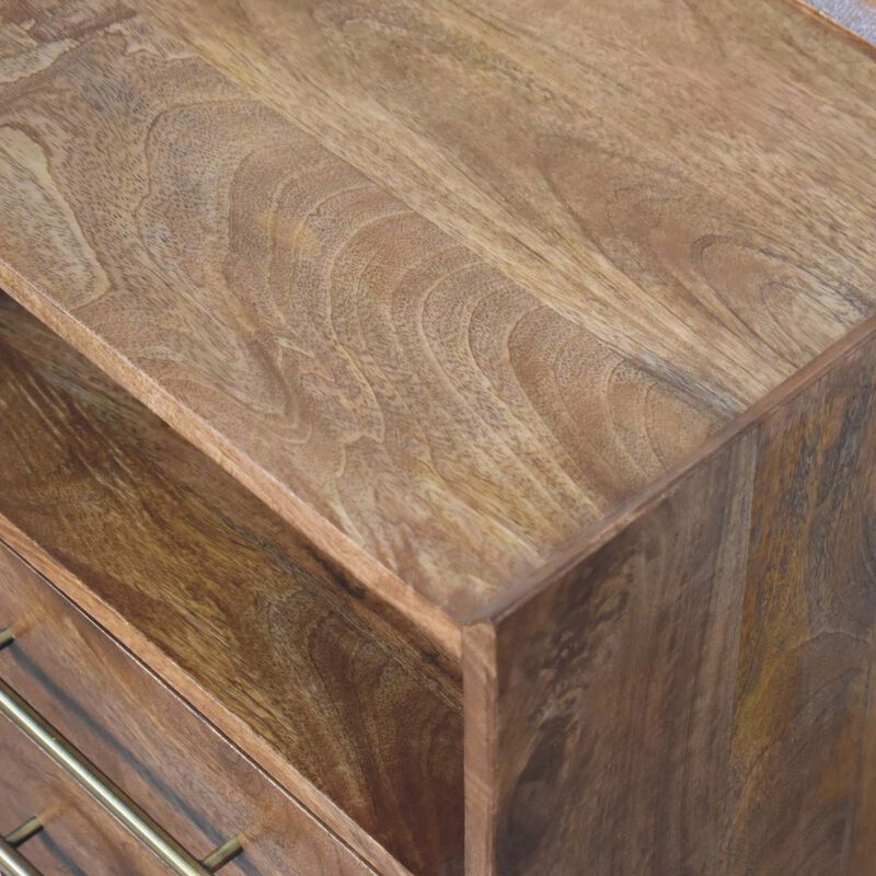 Artisan Furniture Solid Wood Valenza Brass Accent Bedside, Brown image number 5