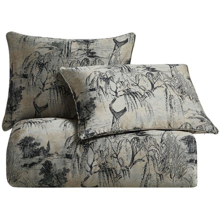 Pastoral Jacquard Champagne Queen Comforter Set