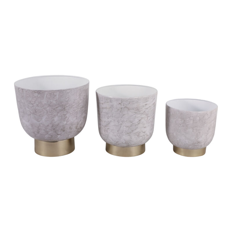 S/3 Marbled Finish Planters image number 2