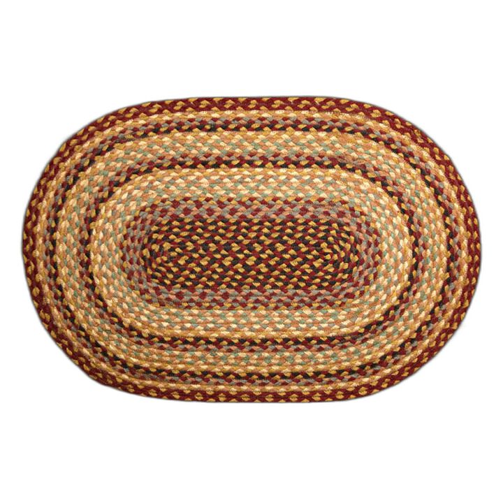 Earth Rugs C-357 Burgundy Gray Cream Oval Braided Rug 4 Feet X 6 Feet