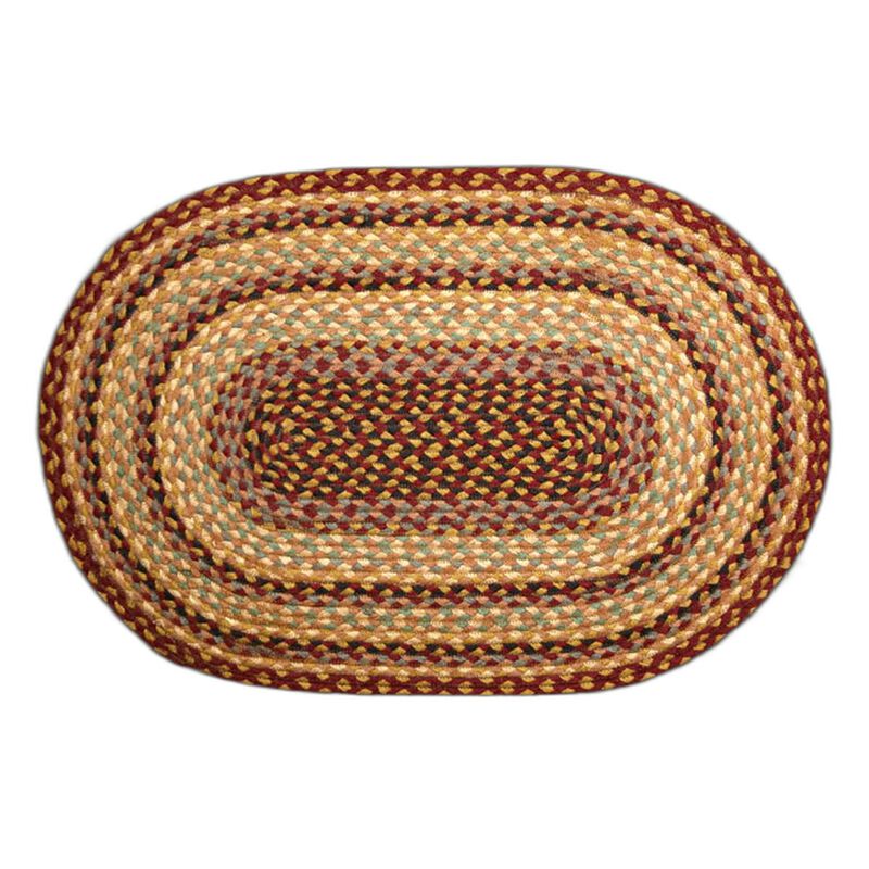 Earth Rugs C-357 Burgundy Gray Cream Oval Braided Rug 4 Feet X 6 Feet image number 0