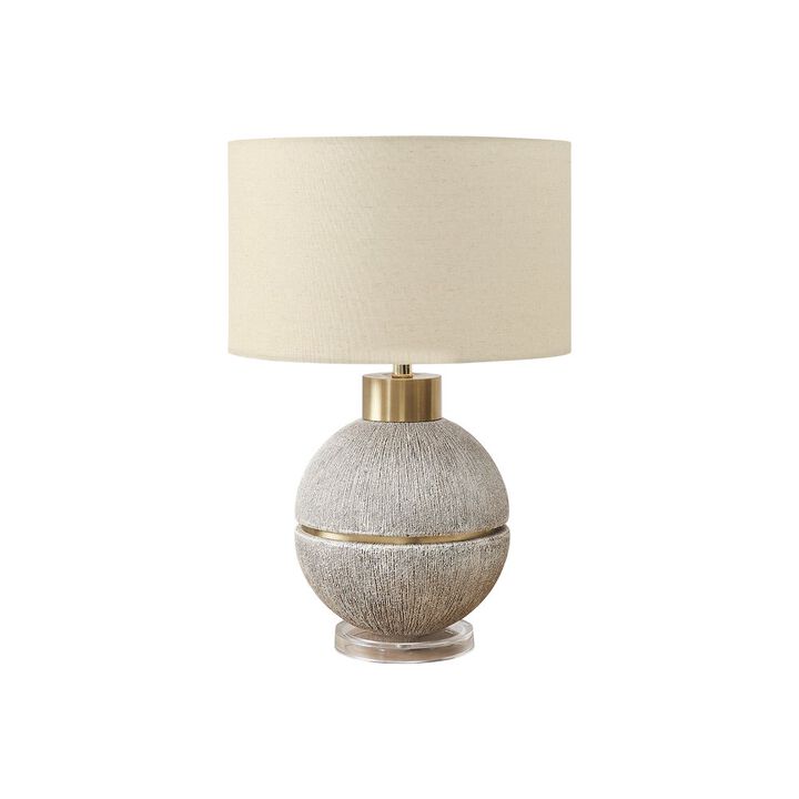 26"H, Table Lamp, Brown / Gold Resin, Beige Shade, Contemporary, Modern