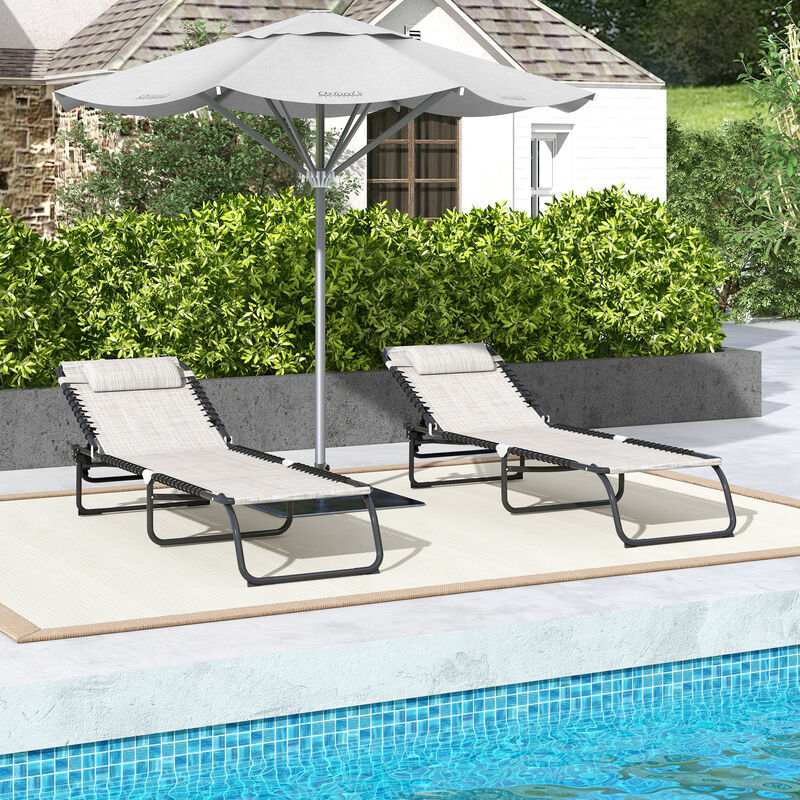 Hivvago 2 Adjustable Folding Chaise Lounge Chairs image number 6