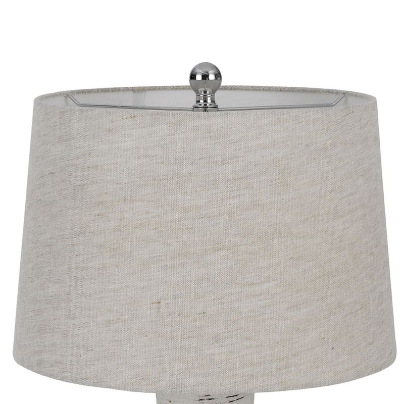 Bora Table Lamp Set of 2, Burlap Shade, Brown Ceramic, Distressed White image number 5