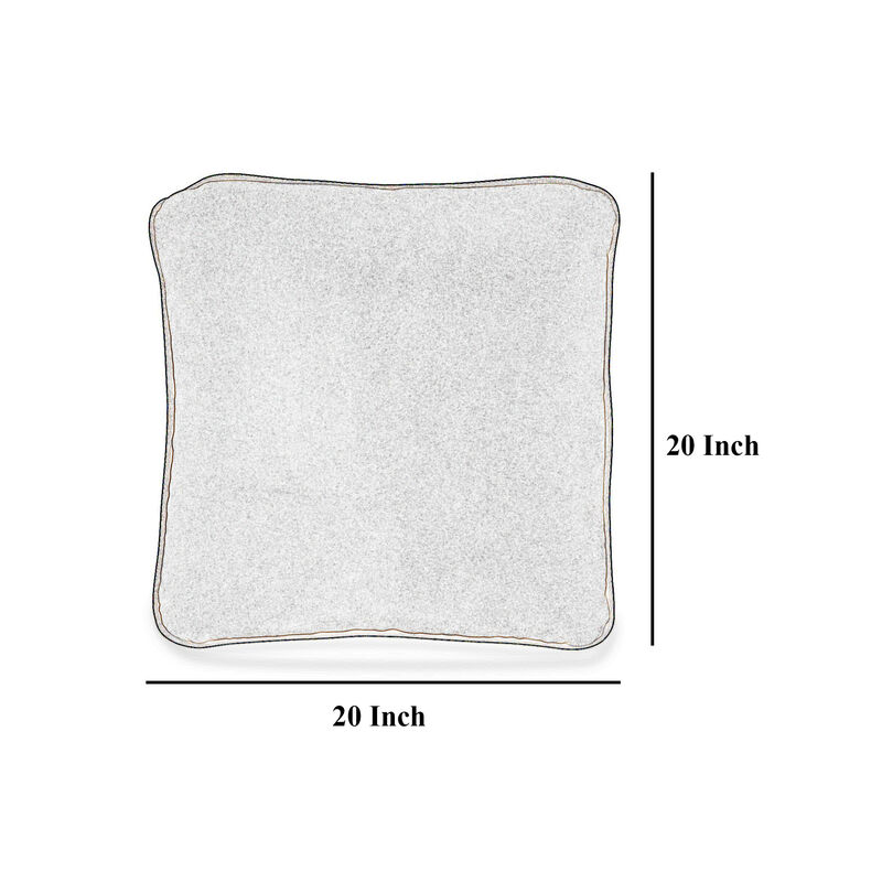 Wali Square Accent Throw Pillow, 20 Inch Feather Fill Orange Polyester - Benzara